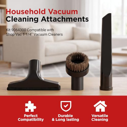 MP Maresh Products Household Cleaning Attachments Kit 9064300 Compatible with Shop Vac 1 1/4" Vacuum Cleaners Dust Brush Crevice Tool and Upholstery Nozzle (Household Cleaning Kit) - size: Household Cleaning Kit