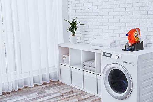 Liquid Laundry Detergent Holder Stand with Drip Tray - 1 Pack - Black | Easy Pouring, Rubber Feet, Angled Stand, Fabric Softener Dispenser for Laundry Room Organization & Storage, NO STRAP - color: Black