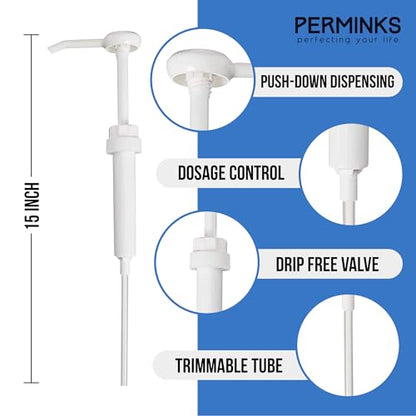 5 Gallon Pump Dispenser - Pump for 5 Gallon Bucket, Jug, Bottle, Large Container - Great for Shampoo & Conditioner, Laundry Detergent, Snow Cone Syrup, Bleach Liquid, Oil & More (Pack of 12) - size: 12-Pack