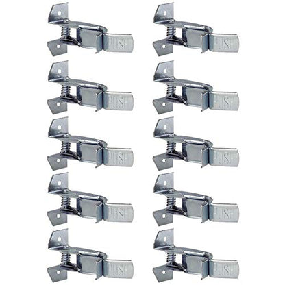 Heavy Duty Metal Gaint Spring Grip Clamp Tool Hanger Wall Orgainzer for Garage Closet Brooms and Mops Wall Mount Holder (Pack of 10) - size: Pack of 10