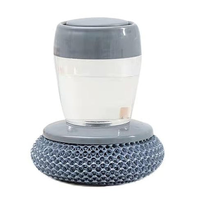 Soap Dispensing Dish Brush Cleaning Steel Wool Scrubber for Dishes Pans Kitchen Sink Bathtub Tile and Household