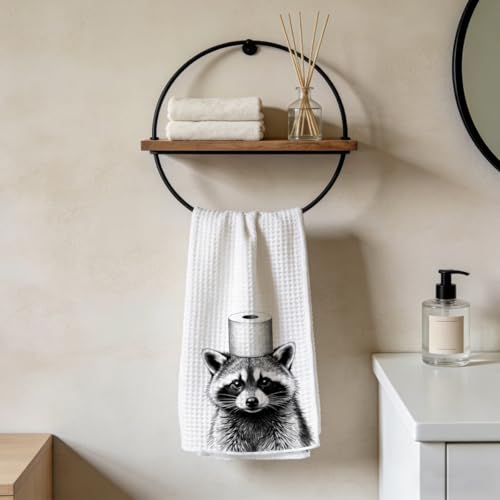Funny Raccoon Hand Towels,Reusable Microfiber Bathroom Kitchen Towels, Modern Home Decor Gift for Raccoon Lovers, Humorous Gift for Friend Mom 1 - color: Lm 2444