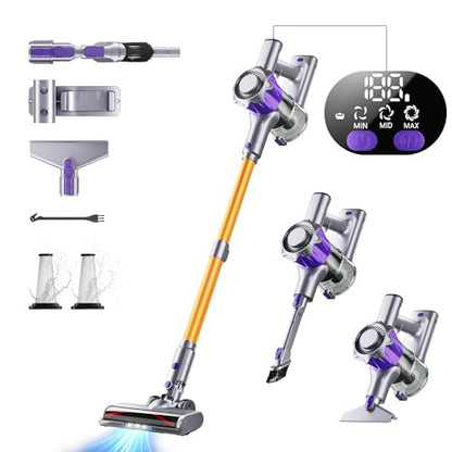 MBYULO Cordless Vacuum Cleaner, 450W 50Kpa Powerful Stick Vacuum, Up to 70Mins Rechargeable Battery, Vacuum Cleaners for Home Anti-Tangled Lightweight Handheld for Hardwood Floor, Carpets, Pet Hair - size: 450