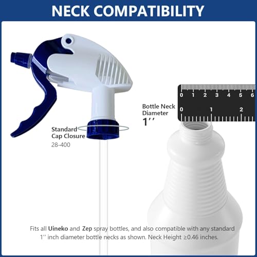 Solala Spray Bottle Nozzle Replacement Compatible with Zep Heavy-Duty Trigger Sprayer for 8, 16, 24, 32oz Bottles, High-Output Adjustable,Leakproof,Nozzle for Home & Industrial Use (28mm), 4-Pack