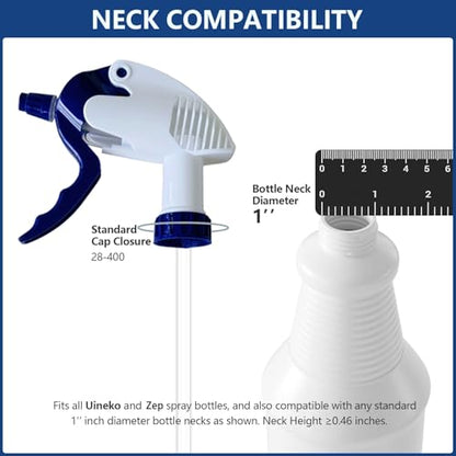 Solala Spray Bottle Nozzle Replacement Compatible with Zep Heavy-Duty Trigger Sprayer for 8, 16, 24, 32oz Bottles, High-Output Adjustable,Leakproof,Nozzle for Home & Industrial Use (28mm), 4-Pack