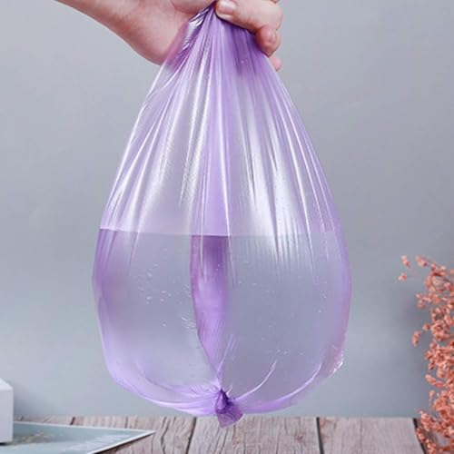 100 Counts 4 Gallon Trash Bags, 23.6 Inch x 17.7 Inch Kitchen Small Garbage Bags with Handles for Bathroom, Household Contractor Bags (Purple)