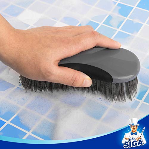 MR.SIGA Multi-Purpose Heavy Duty Scrub Brush - Pack of 2 - color: Gray & Black