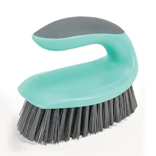 Heavy Duty Scrub Brush with Stiff Bristles, Ergonomic Non-Slip Handle Cleaning Brush for Bathroom, Shower, Tile, Kitchen, Carpet & Bathtub Scrubber