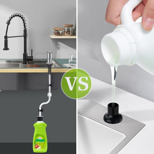 Sink Soap Dispenser Extension Tube Kit with Check Valve, 47" Under Sink Soap Dispenser Hose for Kitchen, Suitable for Most Dish Soap Containers, No More Refills The Little Bottle Again (1 Pack) - size: 1 Pack
