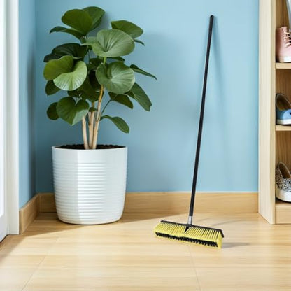 TOYANDONA Heavy Duty Outdoor Push Broom 80cm Aluminum Alloy Threaded Head Industrial Floor Brush for Patio Yard Sidewalk Cleaning