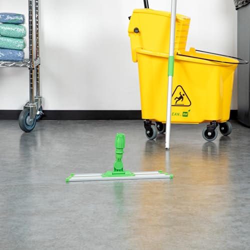 Restaurantware Aluminum Mop Frame - 16 Inch - Lightweight Swivel Cleaning Tool - Industrial Slim Design - Green