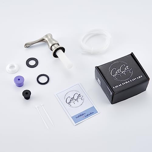 GAGALIFE Kitchen Sink Soap Dispenser Brushed Nickel, Under Sink Soap Dispenser with 40" Silicone Extension Tube, Say Goodbye to Frequent Refills - color: Brushed Nickel, size: with Hose