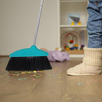 Alipis Soft Bristle Angle Broom with Long Metal Handle Large Floor Sweeping Broom for Indoor and Outdoor Cleaning for Home Garage and Lawn Use