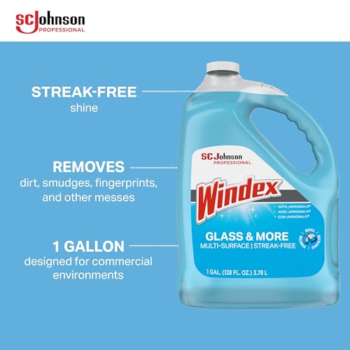 SC Johnson Professional Windex Glass and More Multi-Surface Cleaner, Windex Glass Cleaner Refill, Multi Surface Cleaner, 128 fl. oz. Bottles, 4 Count, for Professional Use Only - size: 1 Count (Pack of 4)
