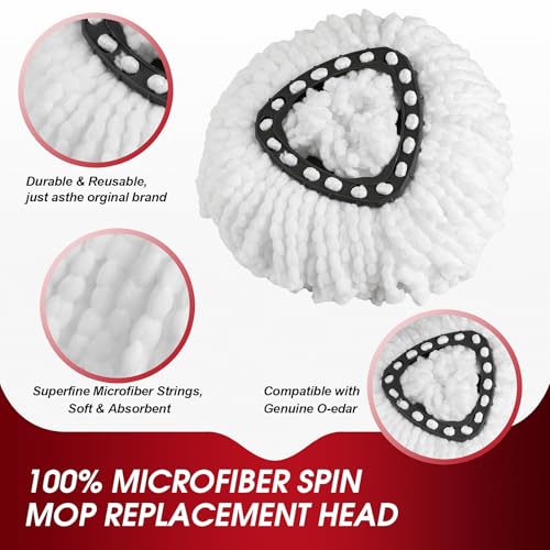 20 Pack Spin Mop Refills Head, Mop Heads Replacement for Spin Mop, Washable Microfiber Mop Replace Head Spin Mop, 360°Spinning Micro Replacement Mop Head for Easy House Cleaning Floor Mopping - size: 20-Pack