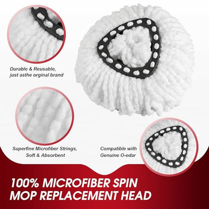 20 Pack Spin Mop Refills Head, Mop Heads Replacement for Spin Mop, Washable Microfiber Mop Replace Head Spin Mop, 360°Spinning Micro Replacement Mop Head for Easy House Cleaning Floor Mopping - size: 20-Pack