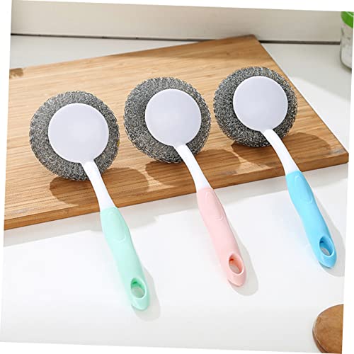 PartyKindom Long Handle Pot Dish Scrubber Brush Ergonomic Non-Slip Cleaning Tool for Effortless Dishwashing for Pans Pots and Kitchen Cleaning Blue - color: Blue