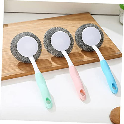 PartyKindom Long Handle Pot Dish Scrubber Brush Ergonomic Non-Slip Cleaning Tool for Effortless Dishwashing for Pans Pots and Kitchen Cleaning Blue - color: Blue