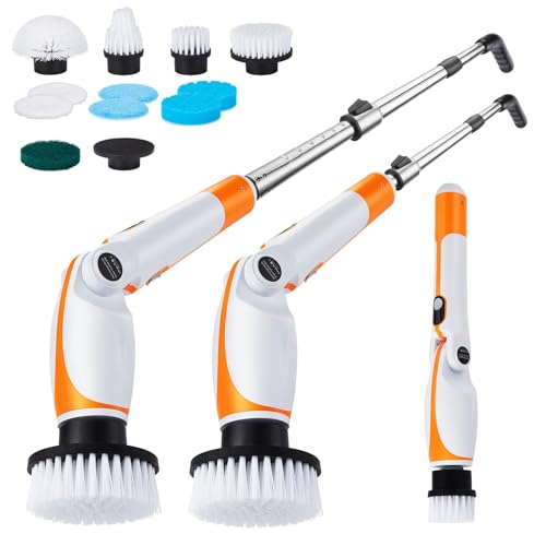 Electric Spin Scrubber with Extendable Handle & 4 Adjustable Angles, High-Speed Cleaning Brush for Versatile Deep Cleaning, Perfect for Bathroom, Shower, Tub, Tiles & Floors