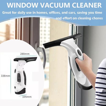 Cordless Window Vacuum Squeegee with 150ml Detachable Water Tank, Electric Window Cleaner Handheld Glass Cleaning Tool with Strong Suction for Shower Glass Mirror Car Door Streak-Free