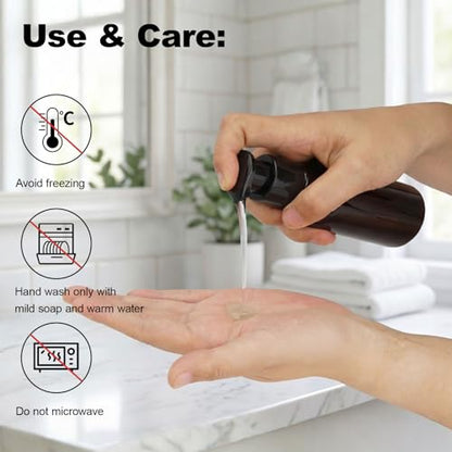 Pump Bottle Dispenser 4oz 2 Pack Plastic Soap Bottles Refillable Liquid Hand Soap Bottle Travel Size Bottle Leak-Proof Empty Lotion Pump Bottles for Kitchen, Bathroom, Office, Gym, Travel (Brown) - color: Brown