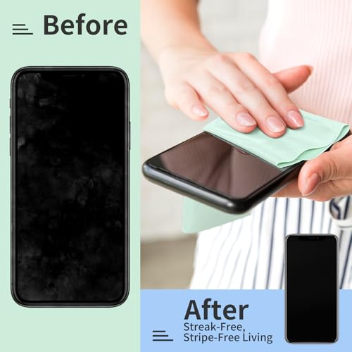2-Pack Premium Microfiber Cleaning Cloths (10x8") - High-Density Ultra Soft Mint Green Cloths for Glasses, Phone Screens, Lenses, Scratch-Free & Lint-Free