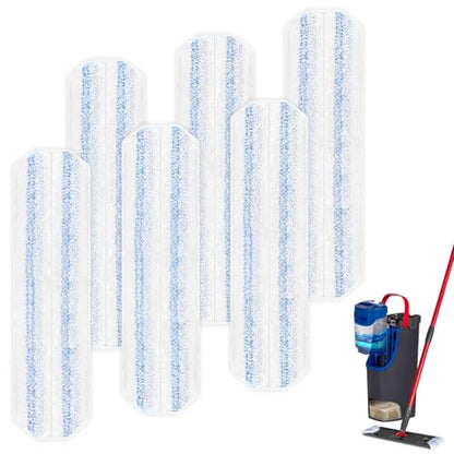 6 Pack H2prO Mop Pads Compatible with O Ceda H2PrO Flat Mop System, Reusable Mop Pads, Microfiber Mop Heads Replacements for Ocedar Flat Mop, Washable Microfiber Mop Cleaning Refills Pads