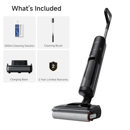 DREAME H12 Pro Gen2 Vacuum Mop, 0 Tangle Wet Dry Vacuum Cleaner, Cordless Vacuum Mop All-in-One for Hard Floors, 180° Lie-Flat Floor Cleaner Machine with 194°F Hot Self-Cleaning, 50Mins Runtime