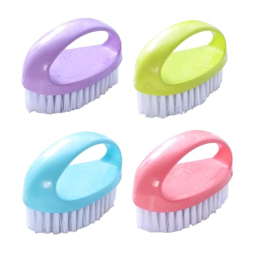 4 Pcs Scrubbing Brushes for Cleaning, Laundry Brush Shoe Brush Household Cleaning Brush Kitchen Bathroom Sink Floor Bathtub Multi-Purpose Cleaning Brush (Red, Purple, Green, Blue)