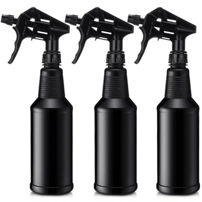 Honeydak 3 Pack Plastic Spray Bottles 48 oz Heavy Duty Opaque Spray Bottles UV Light Blocking Refillable Reusable Leak-proof Sprayers for Cleaning Solution Kitchen Garden Home Plant(Black) - color: Black, size: 48 oz