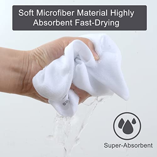 SINLAND Microfiber Cleaning Cloth Dish Cloth Kitchen No Streak Absorbent Dish Rags Lens Cloths 12Inchx12Inch 12 Pack White - color: White