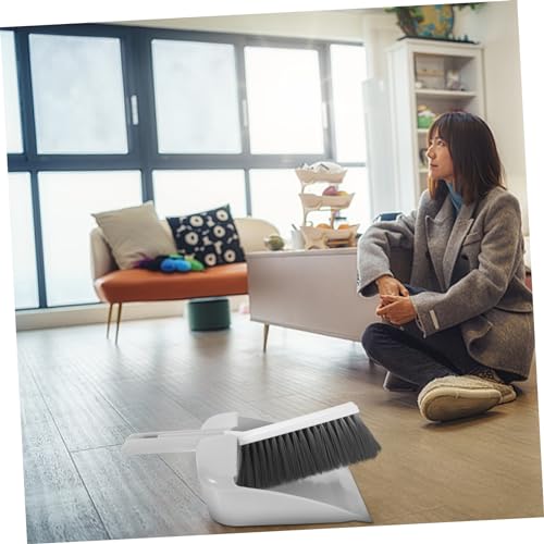 Zerodeko Portable Dustpan Brush Set Compact Cleaning Tool for Desktop Floor Soft Scrub