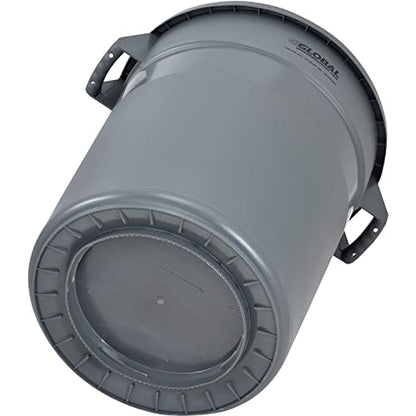 Global Industrial Commercial Round Trash Can, 20 Gallon Capacity, Plastic Garbage Can, Indoor and Outdoor Utility Trash Can, Gray, 19" W x 22-1/2"H, No Lid - color: Gray