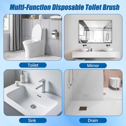 120 Count Disposable Toilet Brush Refills,Toilet Cleaner Refill Pads Disposable Toilet Cleaning System Prefilled Cleaning Fluid Sponge Heads for Toilet Bowl, Sink & Bathtub Cleaning - size: 120 refills