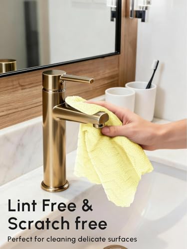 Microfiber Cleaning Cloths Roll, 75 Pack Tear Away Microfiber Towels Roll, 12" x 12" Lint Free Rags, Reusable Cleaning Cloths, Washable, Scratch Free,Ultra Absorbent Dish Rags(Yellow Ripple) - color: Yellow Ripple, size: 75 pack