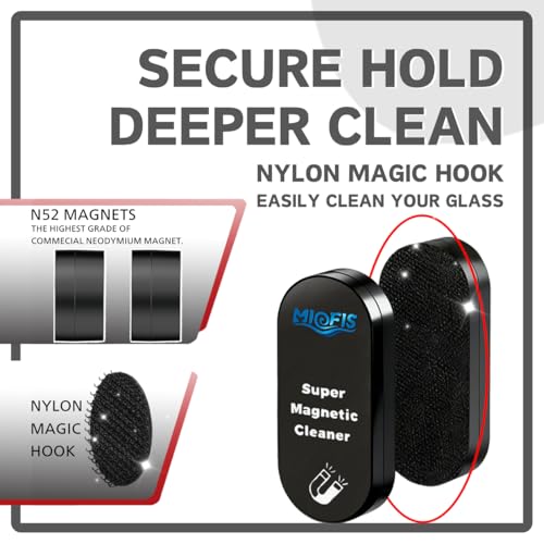 Magnetic Aquarium Cleaner, N52 Strong Magnet Algae Scraper for Fish Tank Glass, Ultra-Thin 0.55" Coral Safe, Fits 0.6" Glass 120 Gallon, Freshwater Marine (Not Acrylic) (STD)