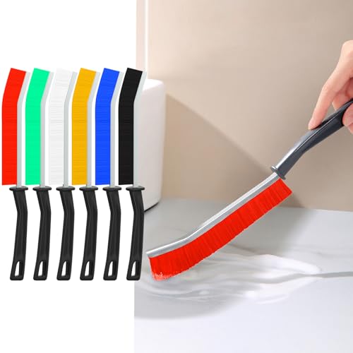 6Pcs Crevice Cleaning Brush, Narrow Gap Cleaning Tool for Window Tracks Door Grooves Kitchen Bathroom Corners Cleaning Use, Colorful - color: Colorful