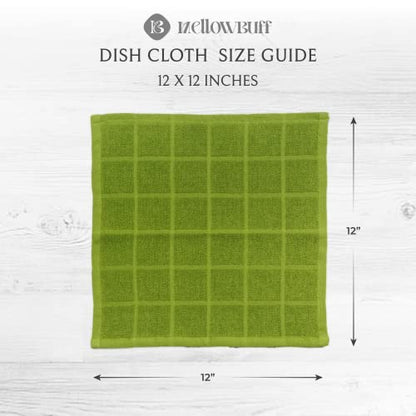 100% Cotton Terry Dish Cloth & Dish Towel, 6 Pack, Super Soft and Absorbent Kitchen Towels, Perfect for Kitchen Cleaning and Dish Washing (Green 6 Pack) - color: Green 6 Pack