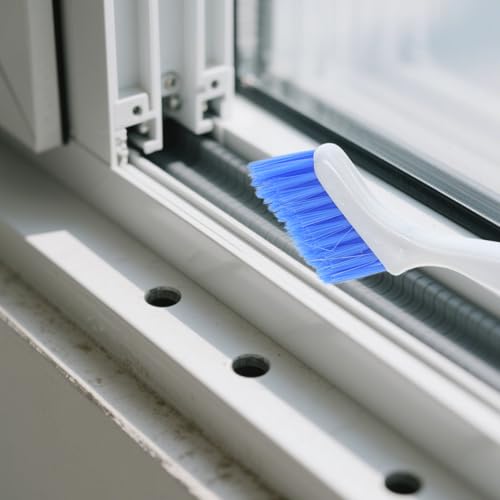 ABOOFAN 20-Pack Groove Cleaning Brushes with Ergonomic Handle – Crevice & Corner Grout Brush Set for Window Tracks, Door Seams, Kitchen Stove Grease
