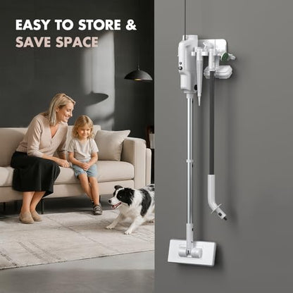 YKYI Steam Mop, Detachable 10 in 1 Multipurpose Steamer with 11 Attachments, Handheld Steam Cleaner for Home, Hardwood Floors, Laminate, Marble, Tile, Grout, Carpet, Windows Cleaning (Light White)