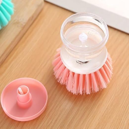 1Pc Soap Dispensing Dish Brush, Built-in Soap Dispenser Kitchen Scrub Brush for Pot Pan Sink Cleaning, Multifunctional Washing Tool (Green)