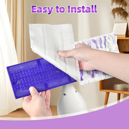 12 Pack Disposable Mop Pads for PowerMop Multi-Surface Floor Mop, Mopping Pad Refills for Floor Cleaning - size: 12*Purple