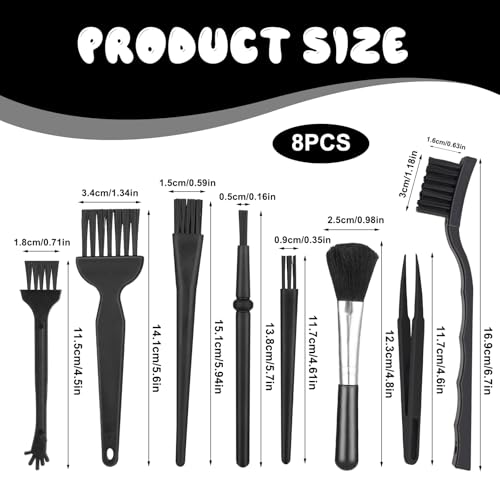 8 Pcs Anti Static Electronic Dust Cleaning Brushes Mini Keyboard Cleaning Brushes Kit Anti Static Brush for Laptop Computer Keyboard Motherboard Camera Small Space Car Lab