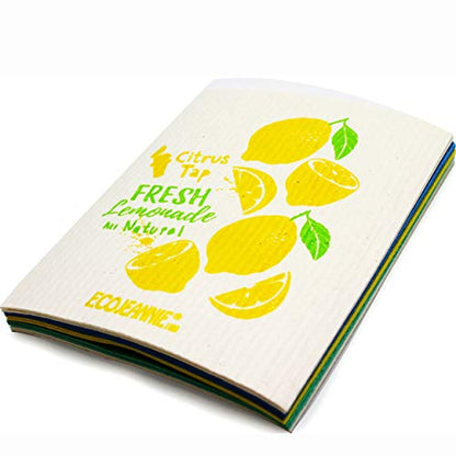 (5 Pack) Eco-Friendly German Cleaning Cloth 100% Biodegradable Cellulose Sponge Cloths, Kitchen Cloths, GMO-Free, Reusable - Made in Germany Packaged in P.R.C. - size: 5