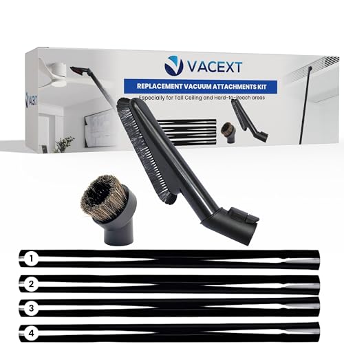 For Miele C1 C2 C3 Vacuum Attachments Accessories for High Ceilings, Venetian Blinds, Fans, Cobwebs & High Up Spaces: : 4 Pack Vacuum Extension Wands, Flexible Dust Brush, Horse Hair Dusting Brush