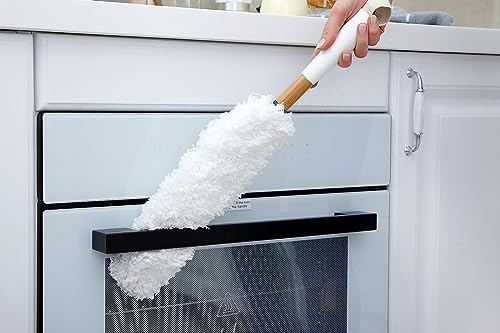 Full Circle Dust Whisperer Microfiber Duster - Machine Washable, For Ceiling Fans, Blinds, Furniture - White - color: White