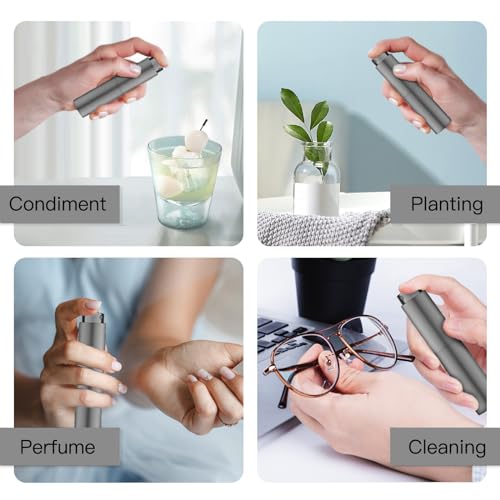 Tekson 10ml Travel Perfume Atomizer Refillable, Mini Cologne Spray Bottle Empty, Small Coffee Spray Bottle (Grey) - color: grey