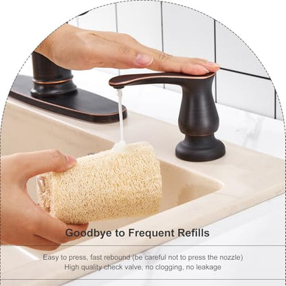 GAGALIFE Kitchen Sink Soap Dispenser Oil Rubbed Bronze, Under Sink Soap Dispenser with 40" Silicone Extension Tube, Say Goodbye to Frequent Refills - color: Oil-rubbed Bronze, size: with Hose