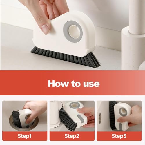 2 in 1 Groove Cleaning Brush, Upgrade Window Track Cleaning Tools, Multifunction Hard Bristle Crevice Cleaning Brush with Hidden Scraper for Sliding Door Track, Window Sill, Window Seal (Mix 2PCS) - color: Mix 2pcs