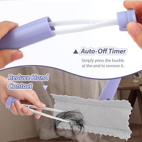 11 Pcs Lengthened Press Lock Mini Mop, Convenient Cloth Changing Mini, Retractable Gap Dust Cleaner Flat with Locking Head Sweeping Cloths, 37 Inch 360° Swivel Head (1 Mop+10 Cloth)